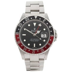 Montre-bracelet automatique Rolex GMT-Master II en acier inoxydable avec lunette en forme de coke:: 2001