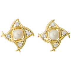 Tiffany & Co. Pearl and Diamond Earrings