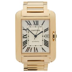 Cartier Yellow Gold Tank Anglaise Automatic Wristwatch Ref W5310018, 2010s