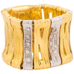 Roberto Coin 18 Karat Gold and Diamond Flex Ring