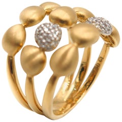 "Happy Bubbles" Triple Row Gold Band