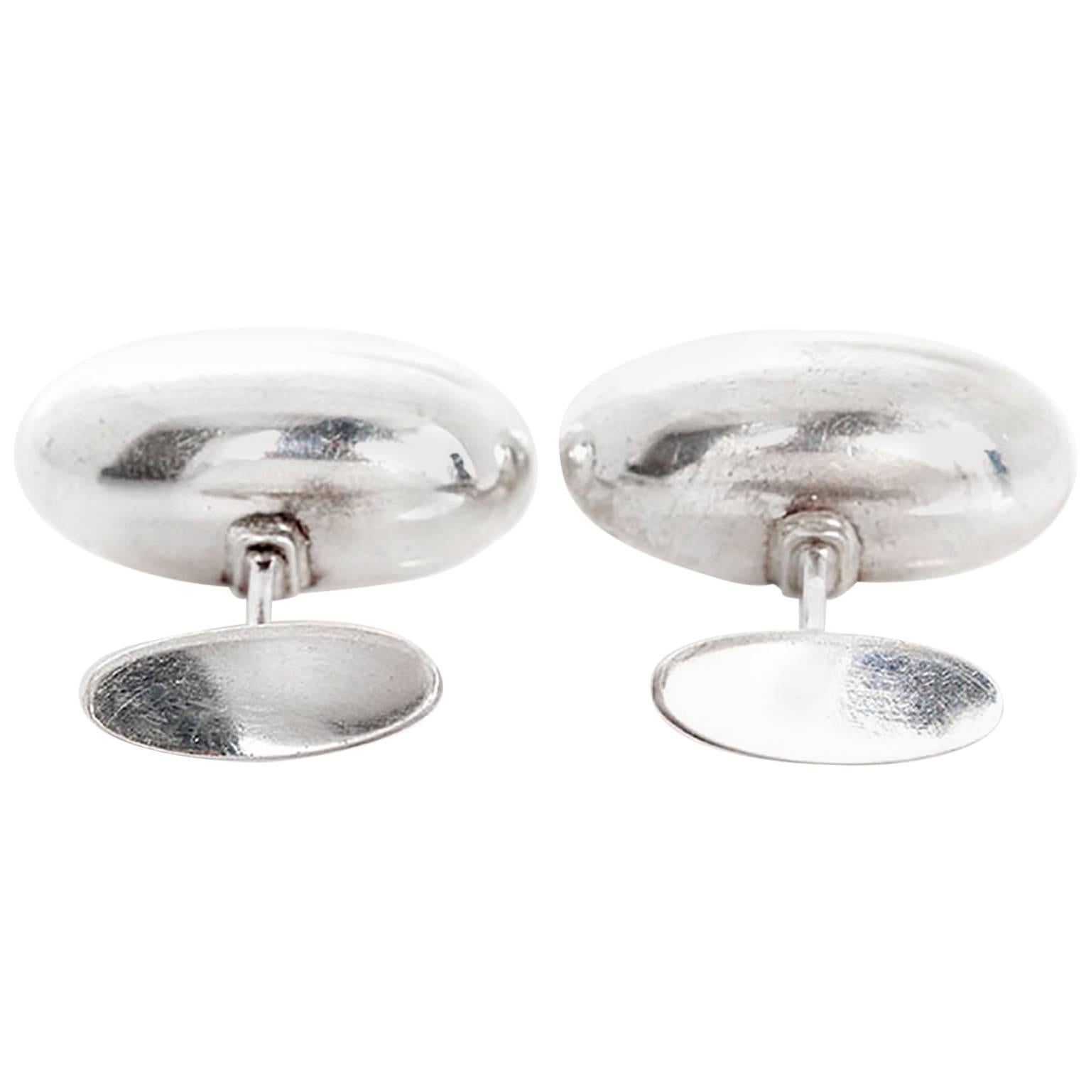 Genuine Signed Georg Jensen Classic Polished Silver 925 Cufflinks