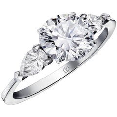 So Precious Classical 2, 47ct and 2 Pear Shape Diamond Ring by  Valerie Danenberg