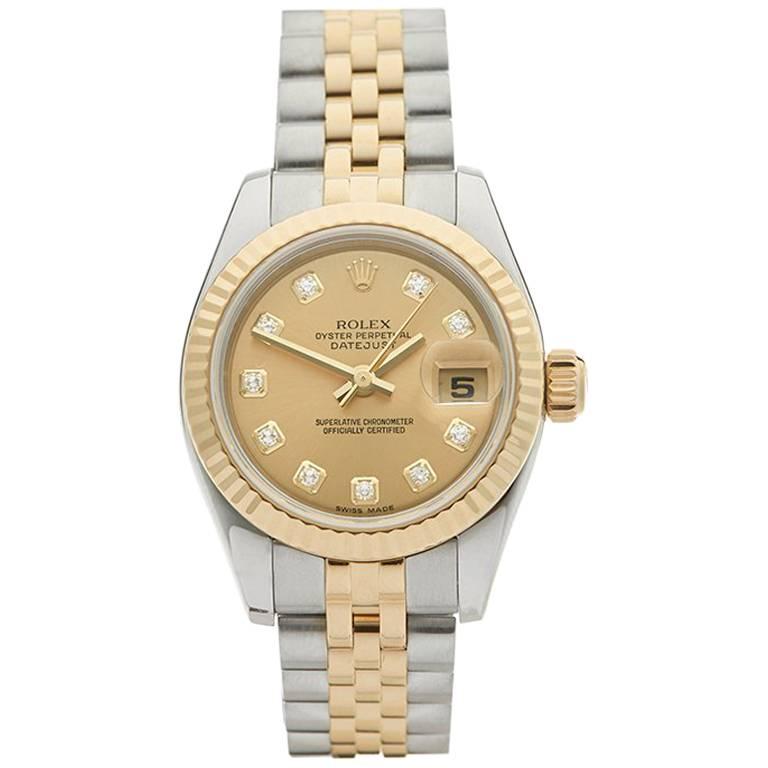 Rolex Ladies Yellow Gold Stainless Steel Datejust Automatic Wristwatch Ref W3985