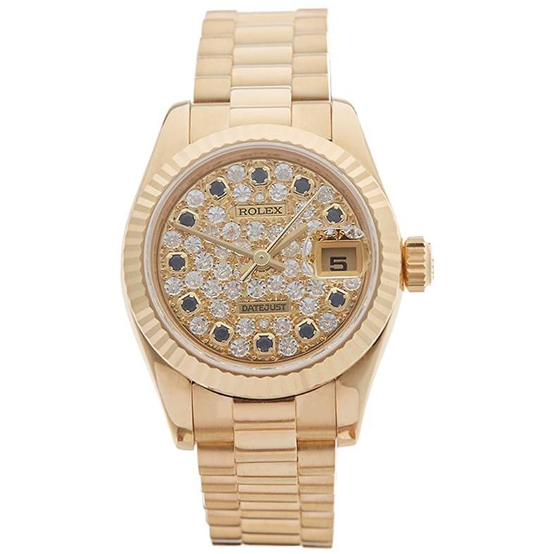 Rolex Ladies Yellow Gold Datejust Automatic Wristwatch