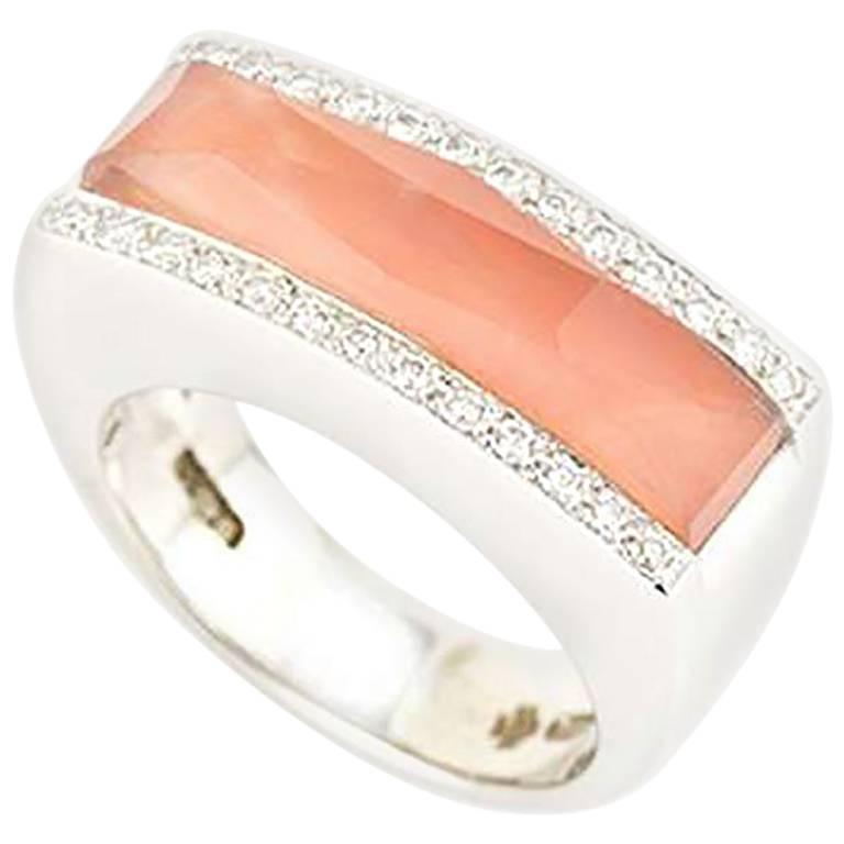 Stephen Webster Crystal Haze Coral and Diamond Ring