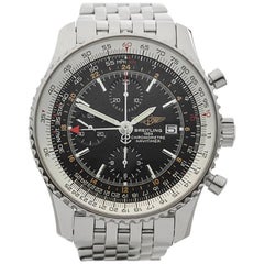 Breitling Stainless Steel Navitimer World Chronograph Automatic Wristwatch
