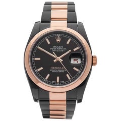 Rolex Rose Gold Stainless Steel Datejust Hercules Automatic Wristwatch