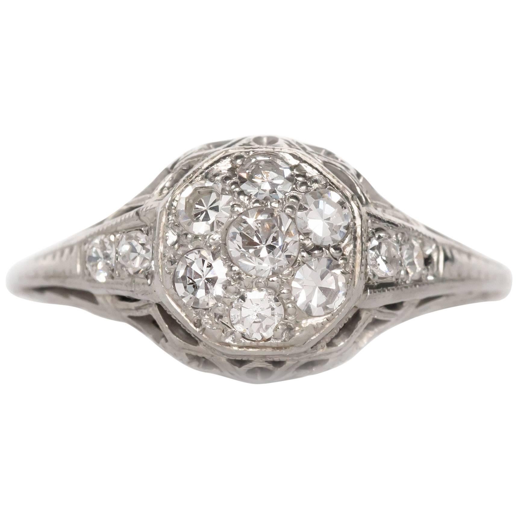 .25 Carat Total Weight Diamond White Gold Engagement Ring For Sale