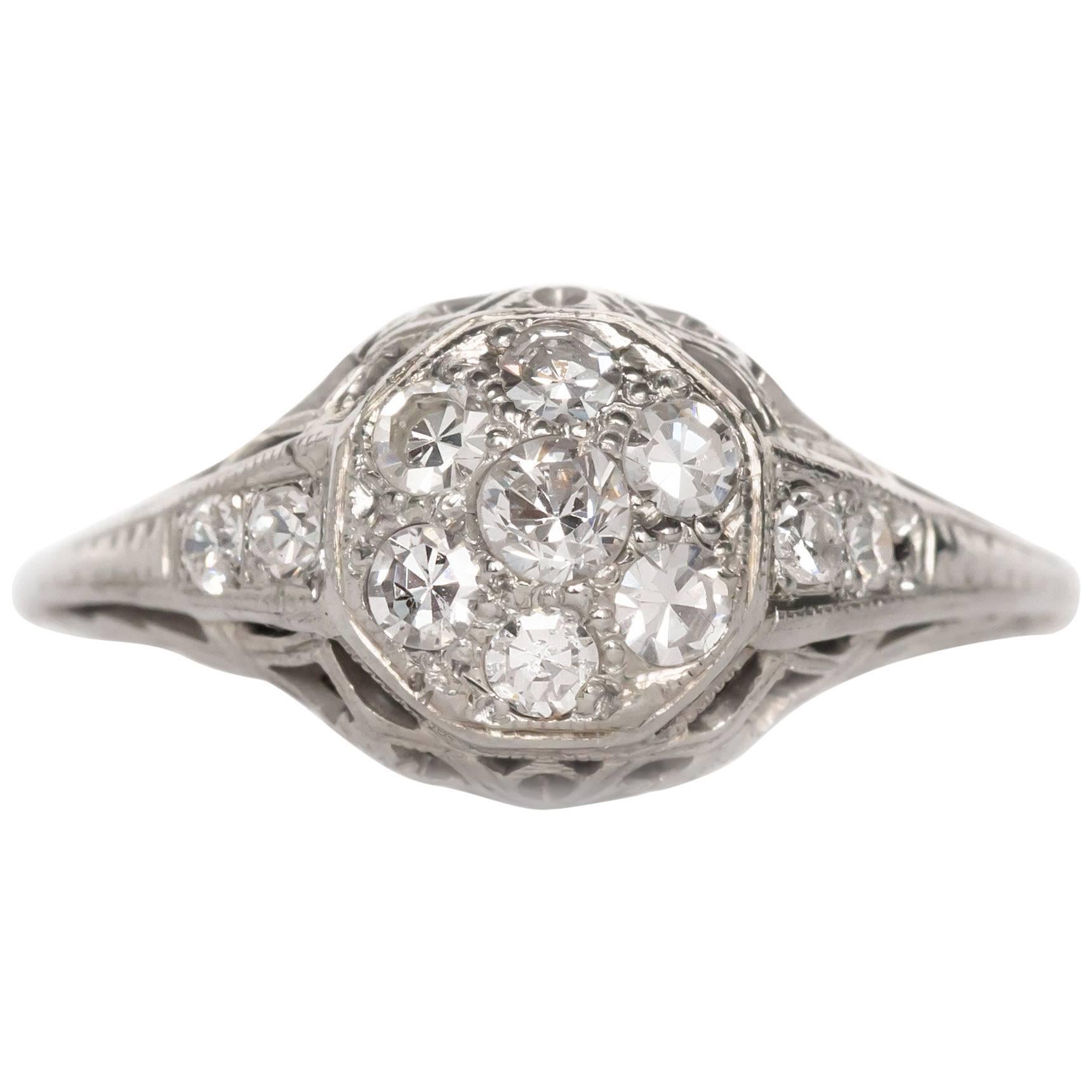 Bague de fiançailles en or blanc avec diamants de 0,25 carat de poids total