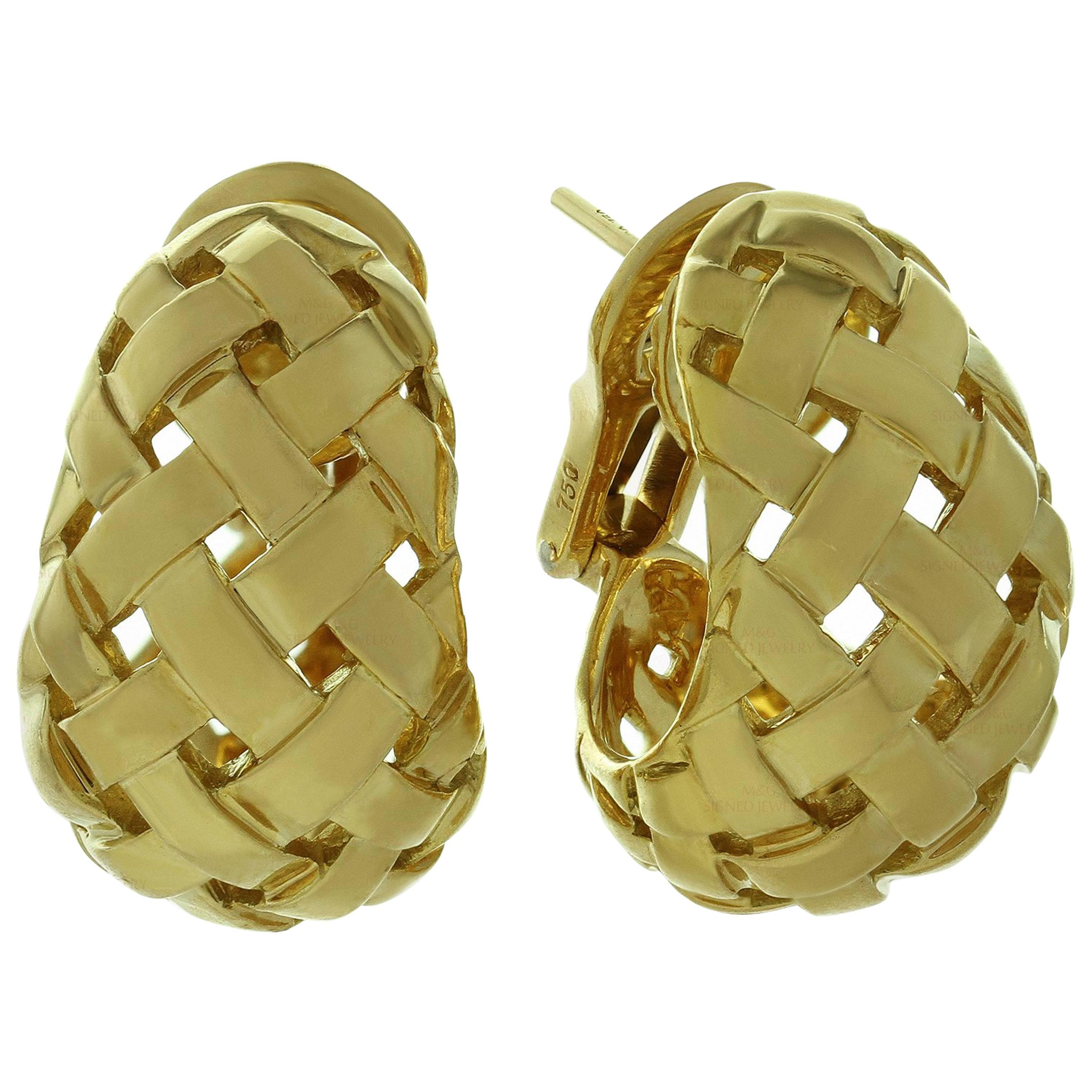 Tiffany & Co. Vannerie Yellow Gold Wrap Earrings