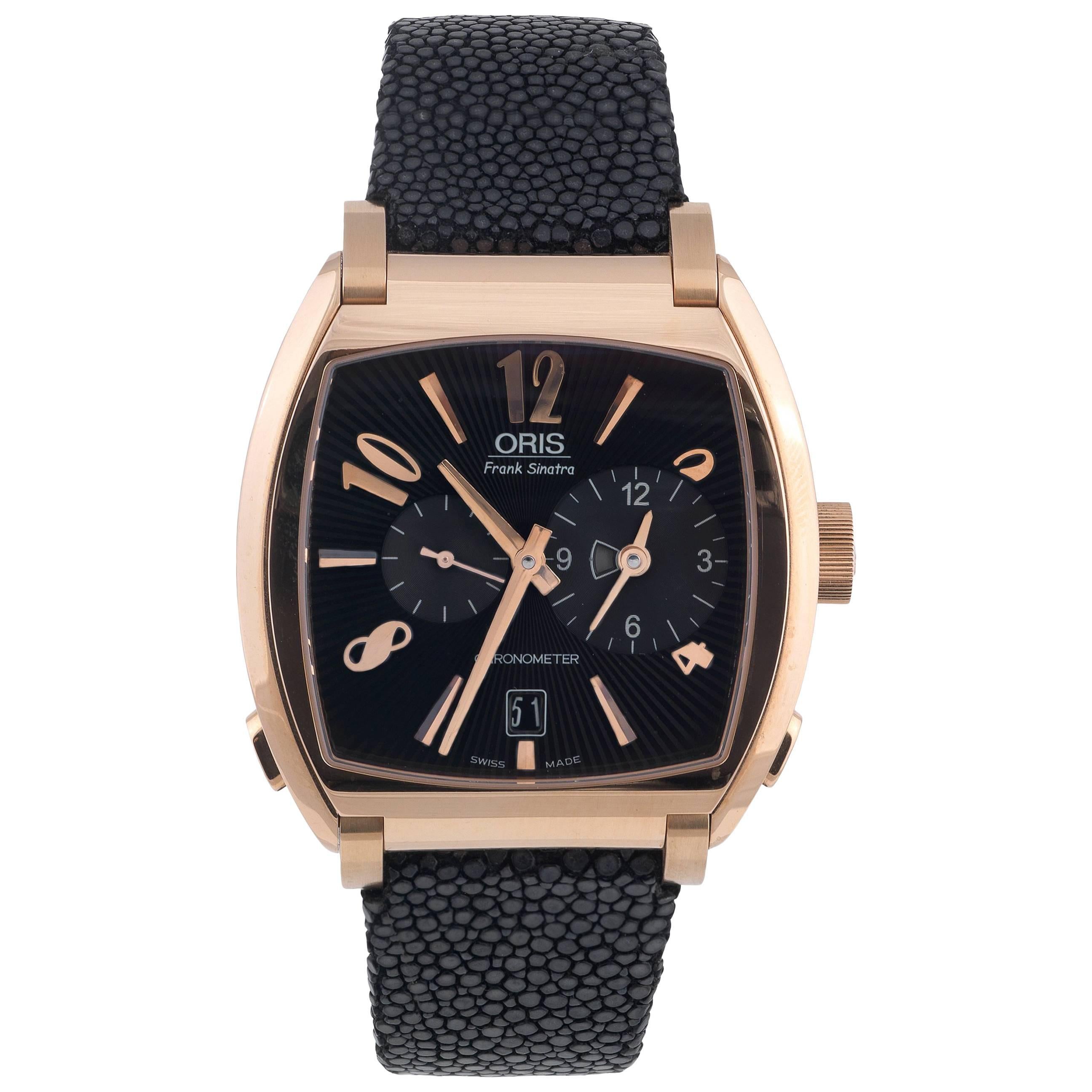 Oris Rose Gold Frank Sinatra Worldtimer Limited Edition Wristwatch