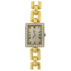 David Webb Ladies Platinum Yellow Gold Diamond Wristwatch, 1980s 3
