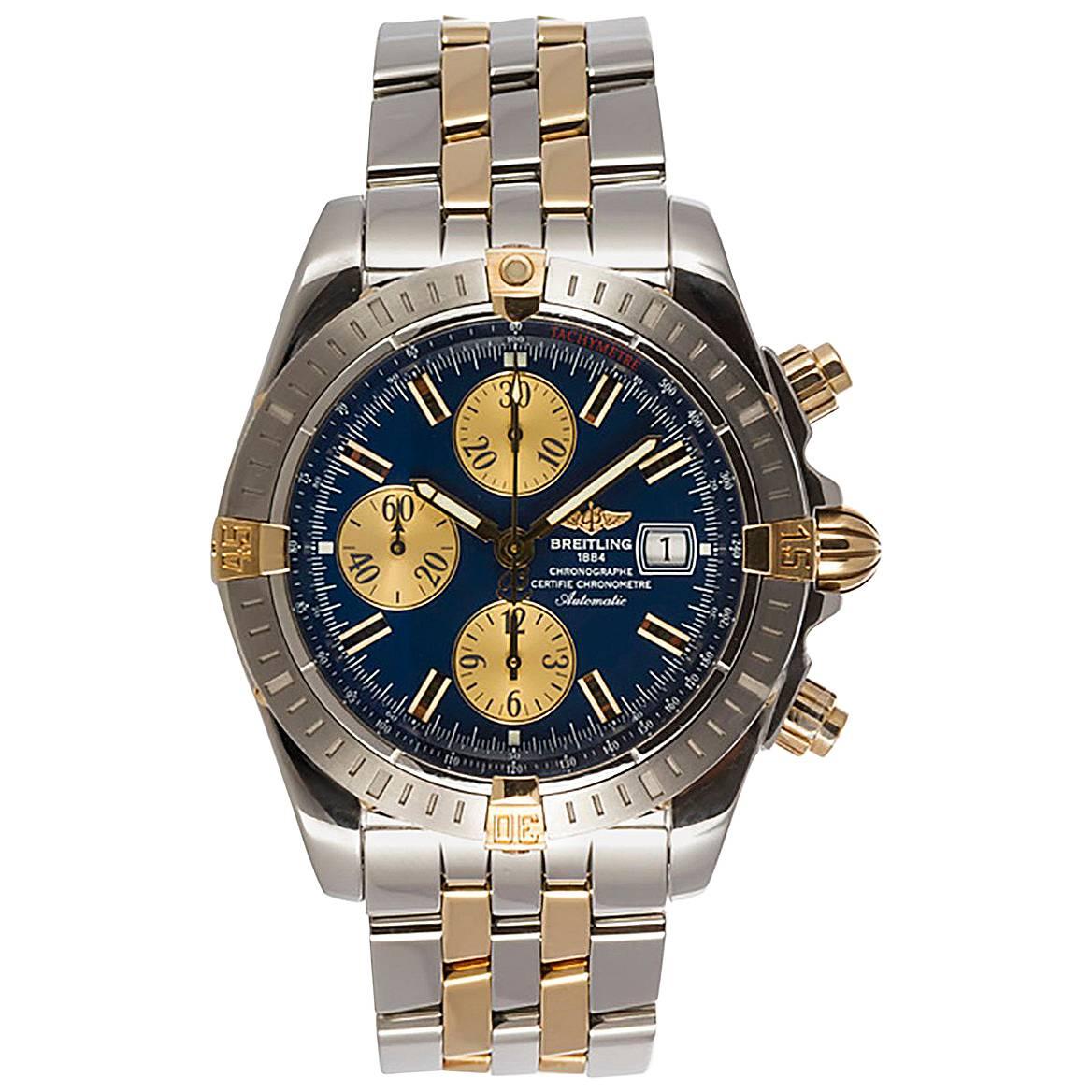 Breitling Yellow Gold Stainless Steel Chronomat Evolution Automatic Wristwatch