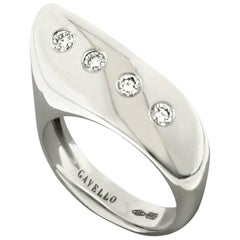 Gavello White Gold Diamond Wing Shaped Band Ring
