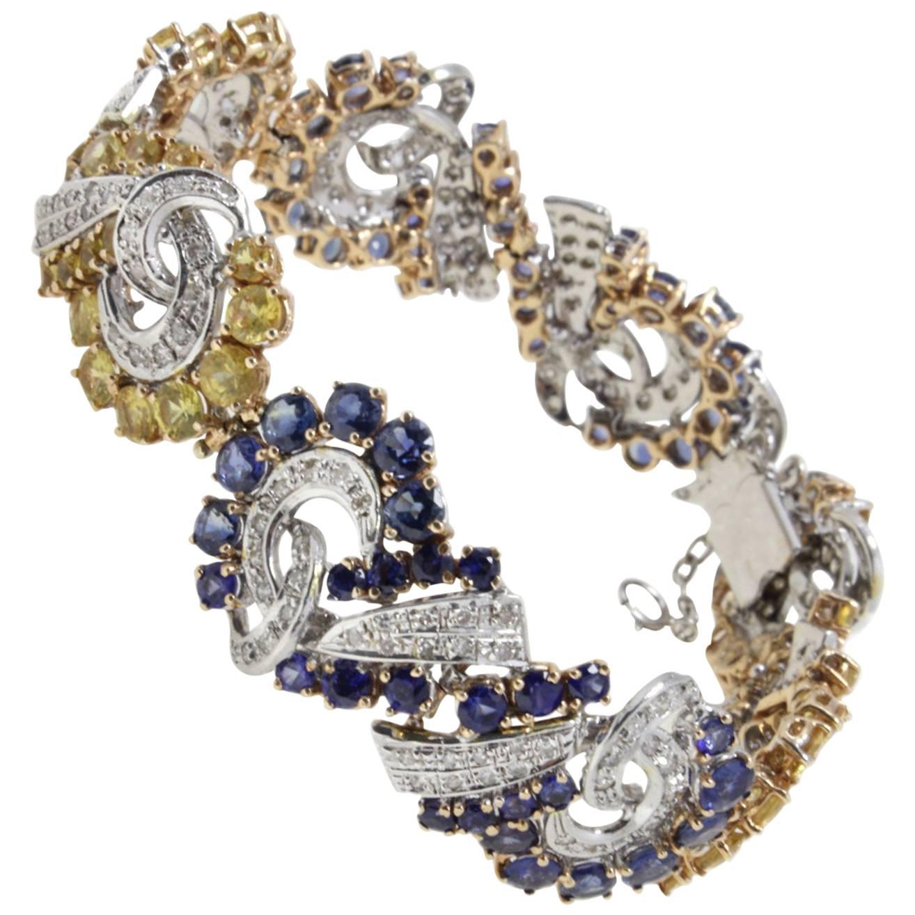 Luise Sapphire and Diamond Retro Bracelet