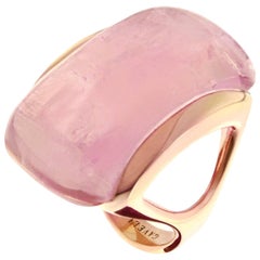 Vintage Gavello Rose Gold Candy Pink Quartz Contemporary Cocktail Ring