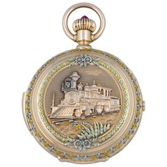 Jules Jurgensen Multi-Color Gold Minute Repeating Chronograph Pocket Watch