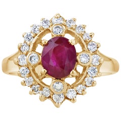 1.67 Carat Ruby Diamond Cocktail Ring