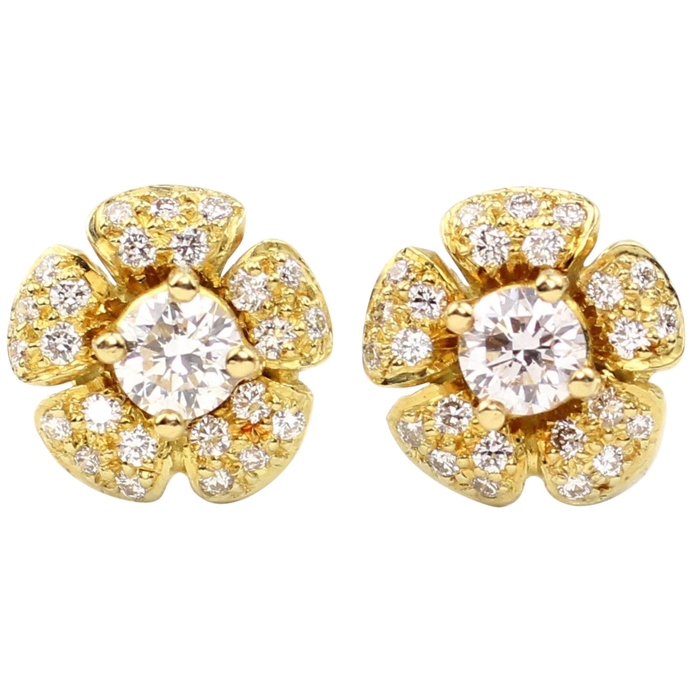 Julius Cohen Diamond Flower Earrings