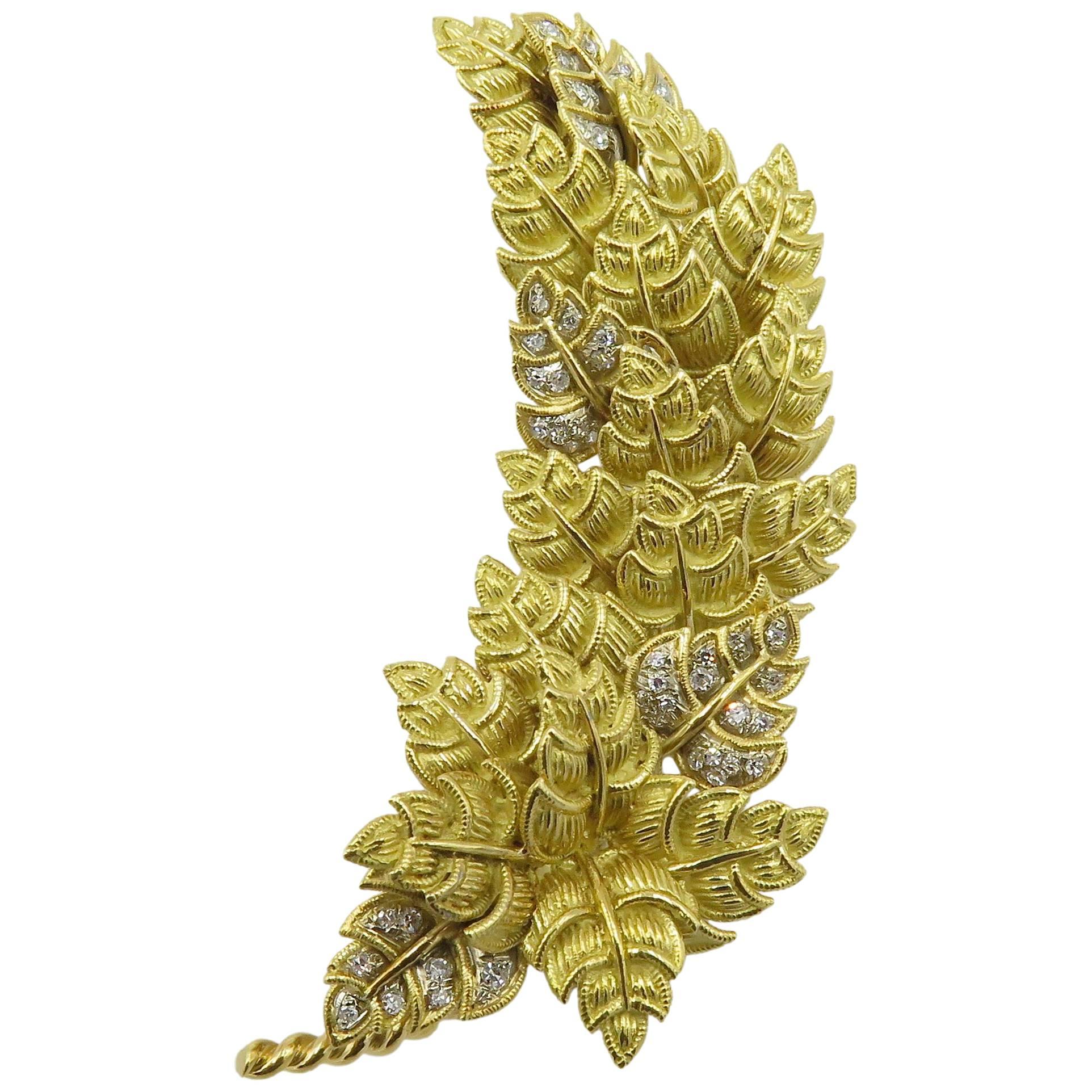 Tiffany & Co. Yellow Gold and Diamond Brooch