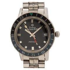 Zodiac Stainless Steel Aerospace GMT Automatic Wristwatch, circa 1960s