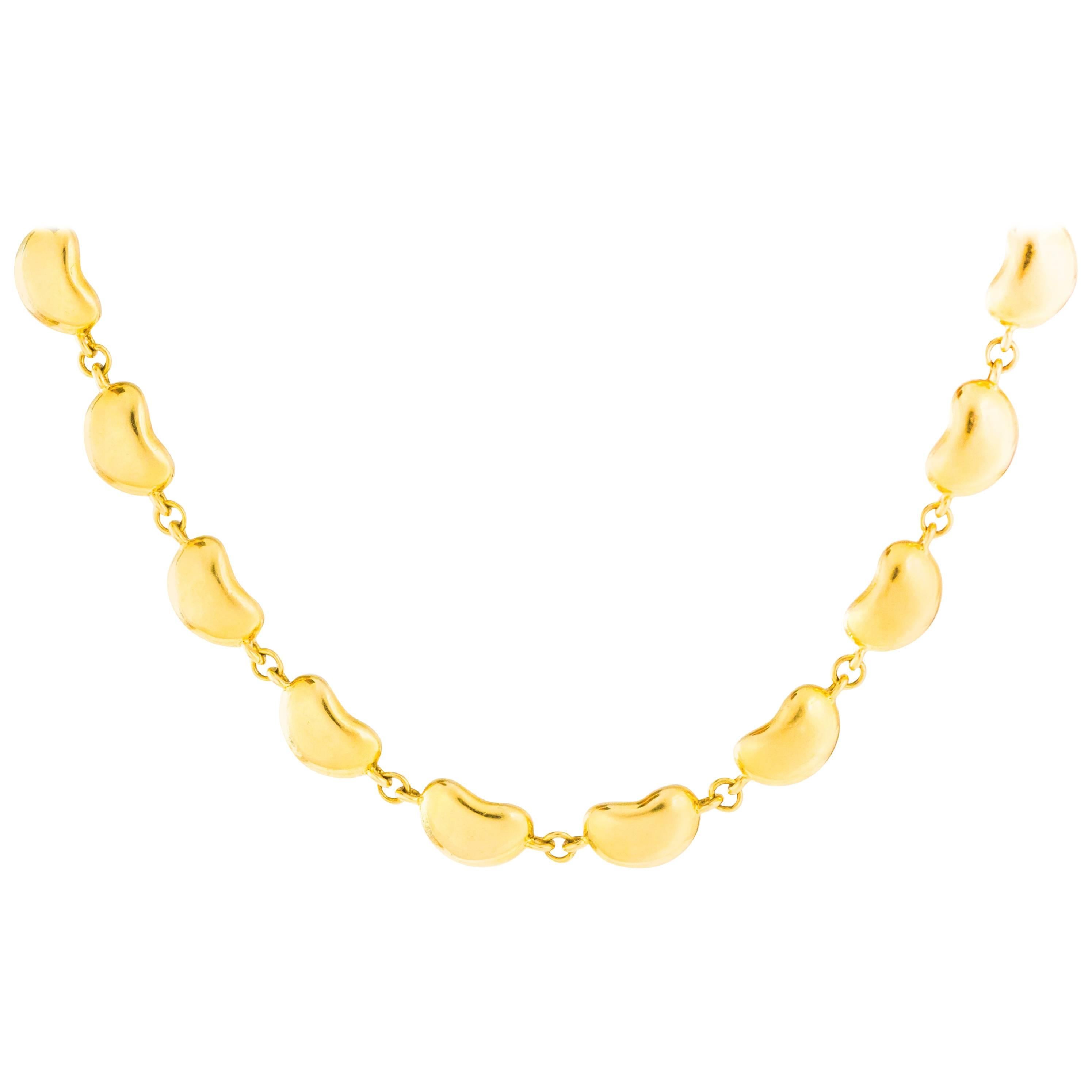 Tiffany & Co. Elsa Peretti Bean Collection 18K Gold Link Necklace