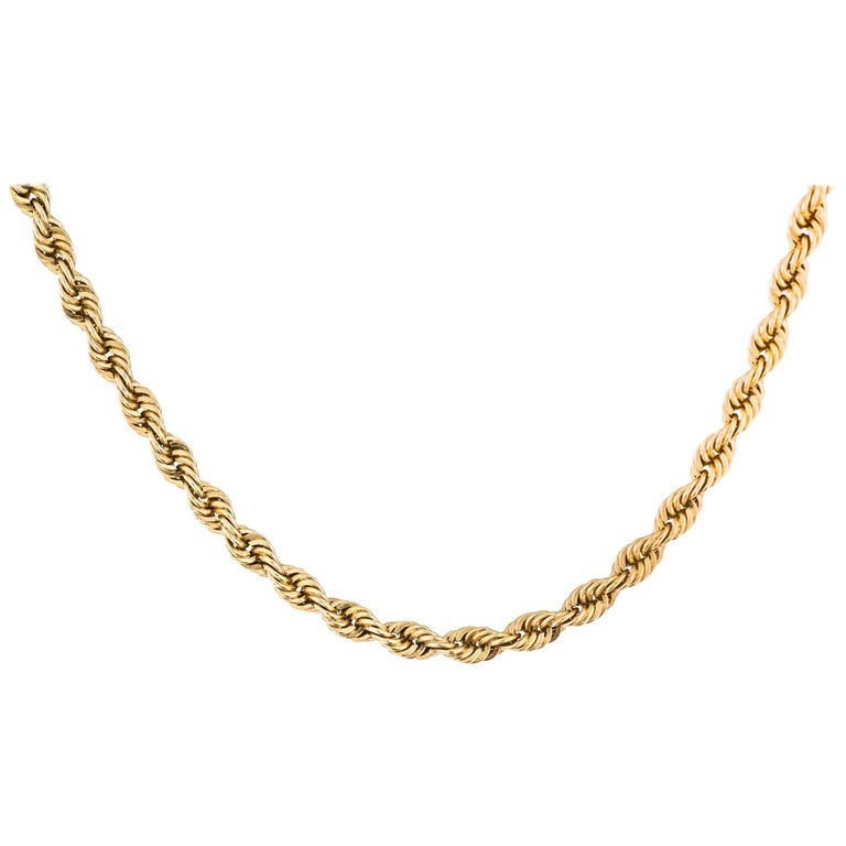 Tiffany and Co. Classic Rope Chain 18K Gold Necklace at 1stDibs