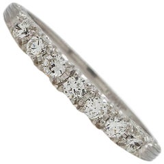 Vintage Seven-Stone Diamond Wedding Band Platinum 0.35 Carat, circa 1940s 8