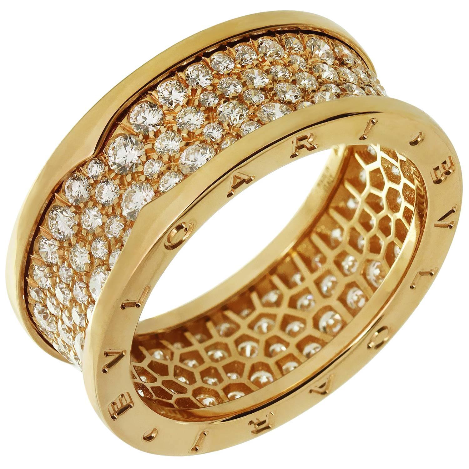 Bulgari B.Zero1 18 Karat Rose Gold Diamond Band Ring