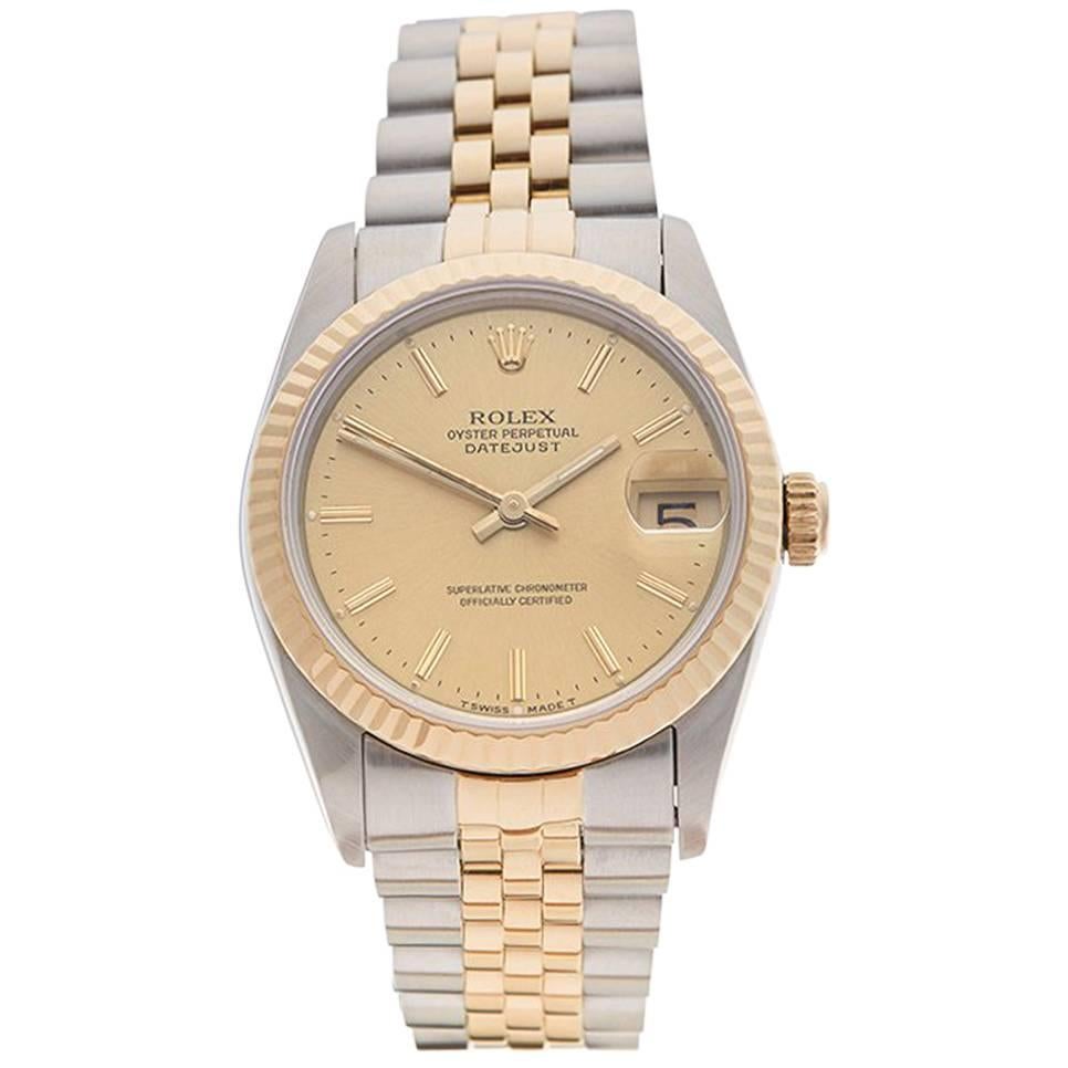 Rolex Ladies Yellow Gold Stainless Steel Datejust Automatic Wristwatch, 1993