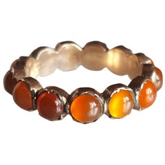 Georgian Carnelian Agate Full Eternity Gold Ring