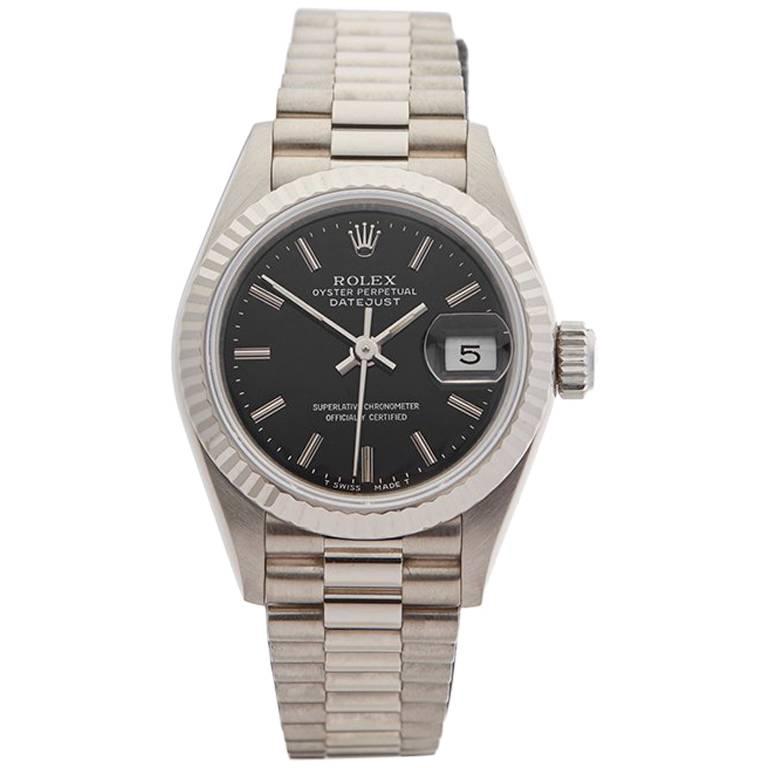 Rolex Ladies White Gold Datejust Automatic Wristwatch Ref 69179, 1990