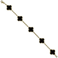Van Cleef & Arpels Bracelet vintage Alhambra Bois d'Amourette en or jaune