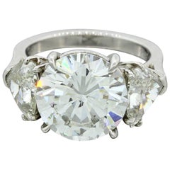 Round Trillion Cut Three-Stone GIA Diamond Engagement Ring