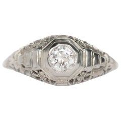 Bague de fiançailles en or blanc avec diamant de 25 carat