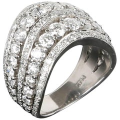 Greg Holland Platinum White Diamond Glacier Cluster Cocktail Dress Ring