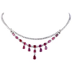 Diamond Ruby Gold Choker Necklace 9