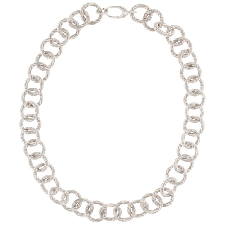 Jona Sterling Silver Link Chain Necklace For Sale at 1stdibs