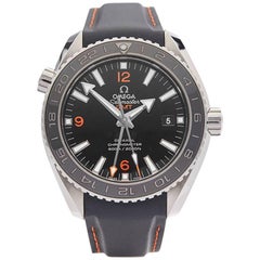 Used Omega Stainless Steel Seamaster Planet Ocean GMT Automatic Wristwatch