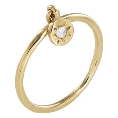 Ellie Air Equinox Sunburst 0.06 Carat Rose Cut Diamond Gold Stacking Ring