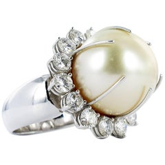 Gübelin South Sea Cultured Pearl and Diamond Cocktail Ring