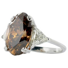 GIA Certified 5.15 Carat Natural Fancy Diamond White Gold Ring