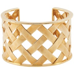 Verdura 18 Karat Yellow Gold "Criss Cross" Cuff Bracelet