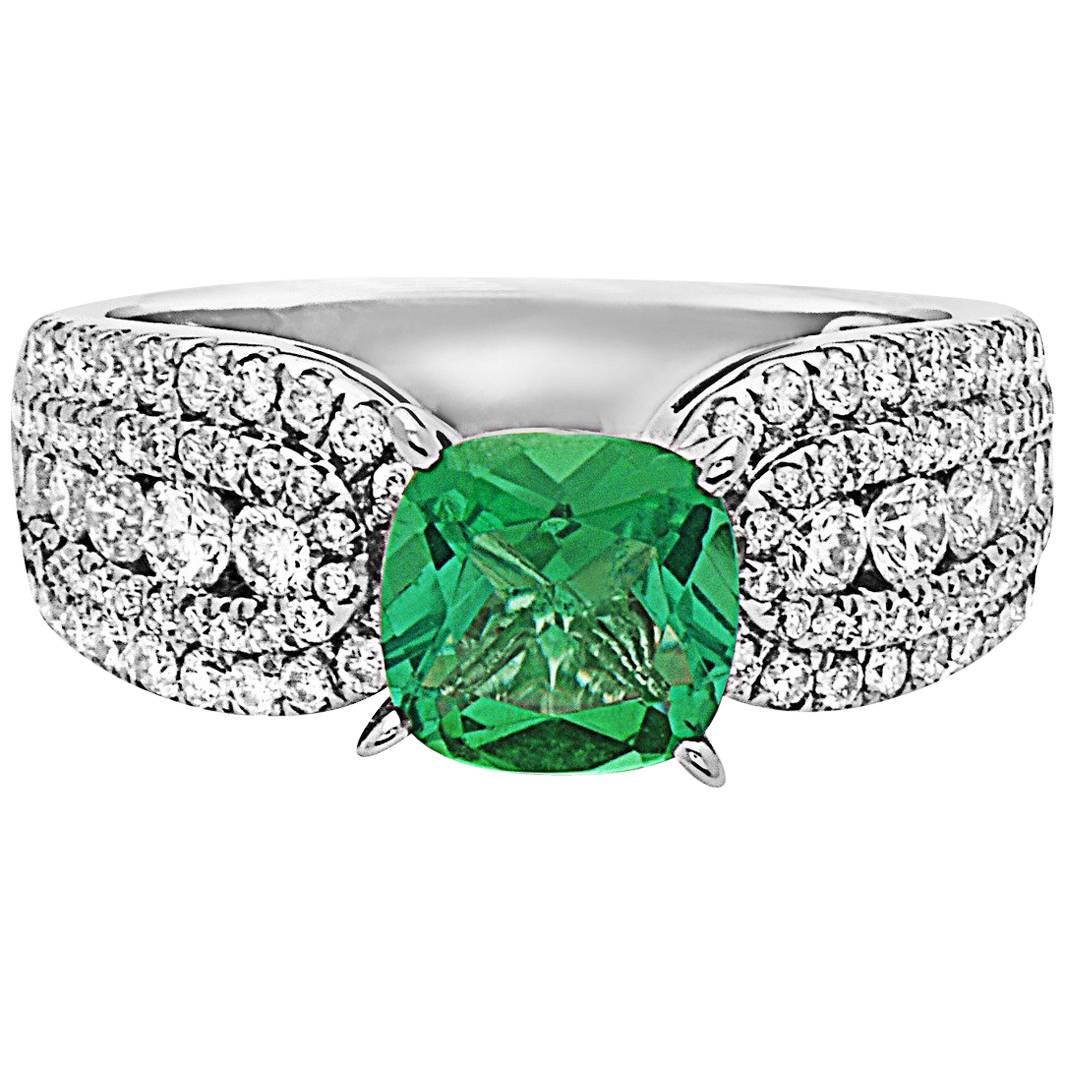 Emilio Jewelry Emerald Diamond Ring