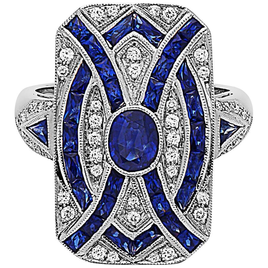 Emilio Jewelry Diamond Sapphire Ring