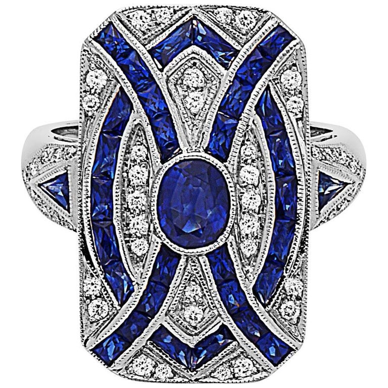 Diamond Sapphire Ring For Sale at 1stdibs