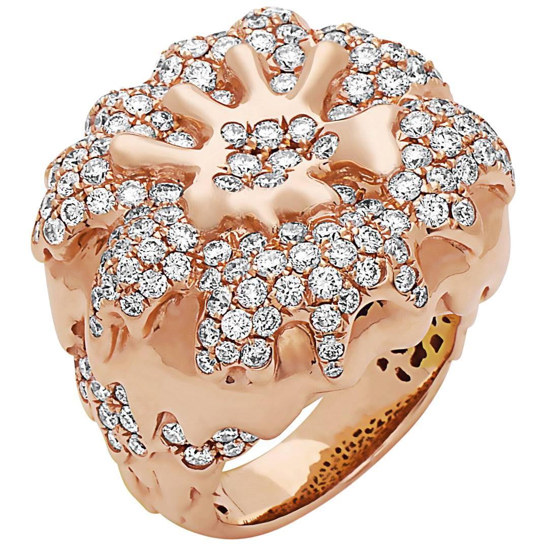 Emilio Jewelry Handmade Rose Gold Diamond Ring
