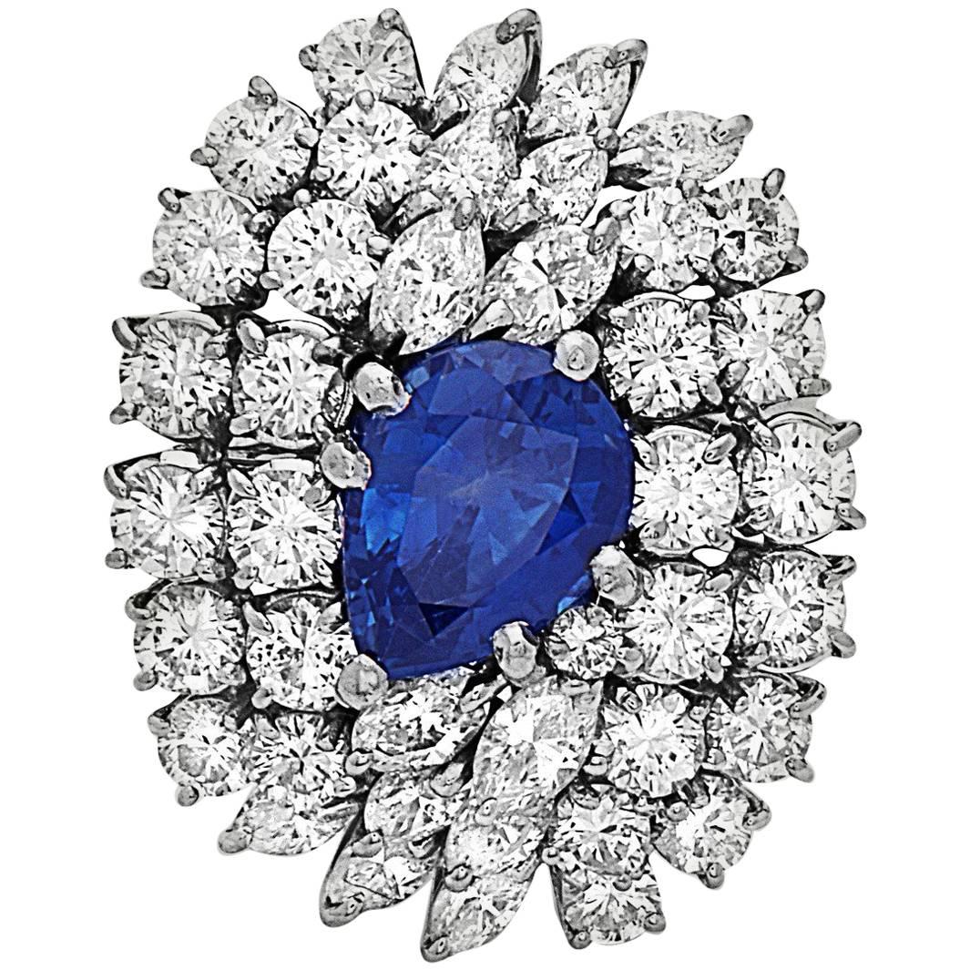 Emilio Jewelry 8.00 Carat over the Top Sapphire Diamond Ring