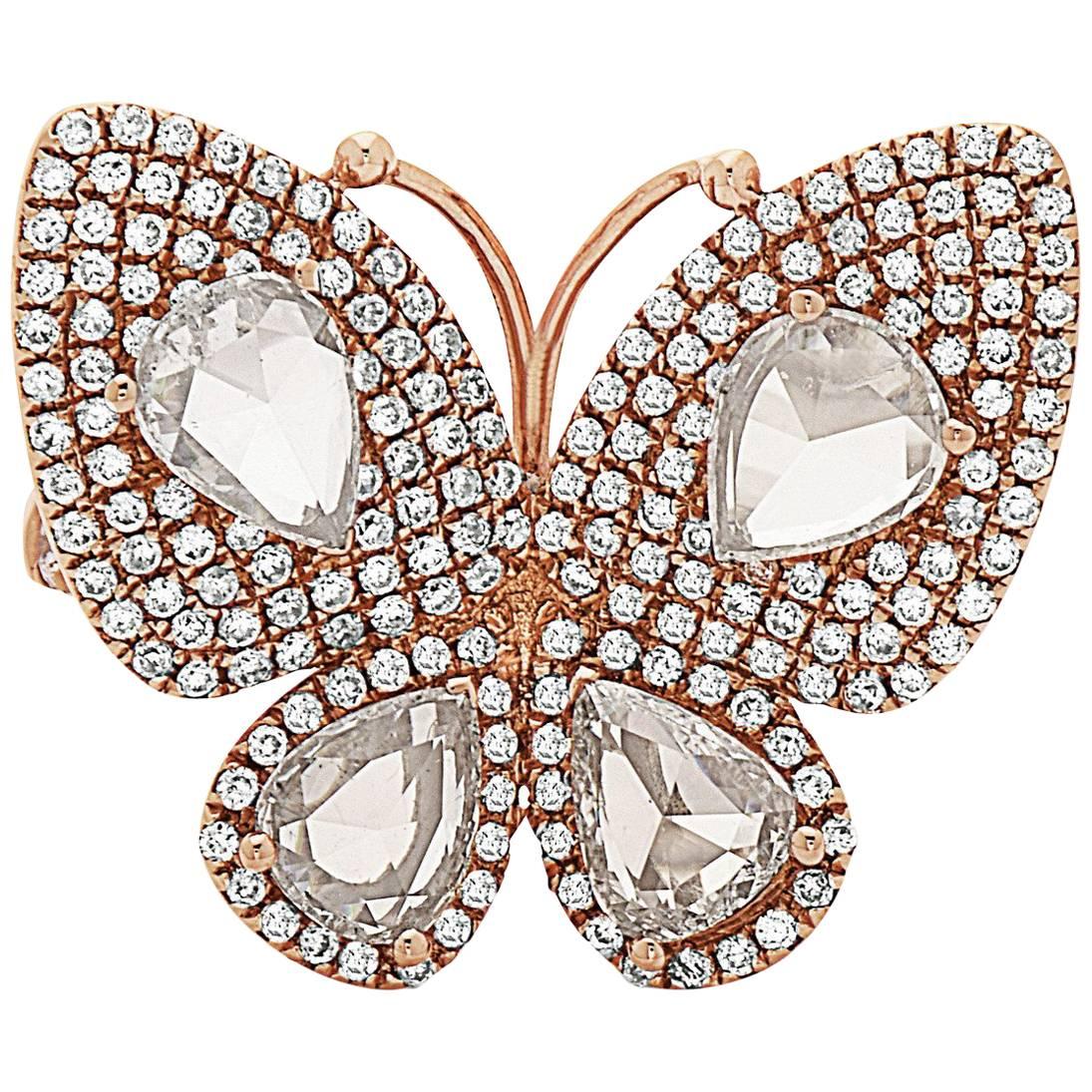 Emilio Jewelry Butterfly Pear Shape Diamond Ring
